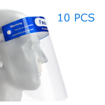 ZANLURE 10Pcs Transparent Adjustable Full Face Shield Plastic Anti-fog Anti-spit Protective Mask