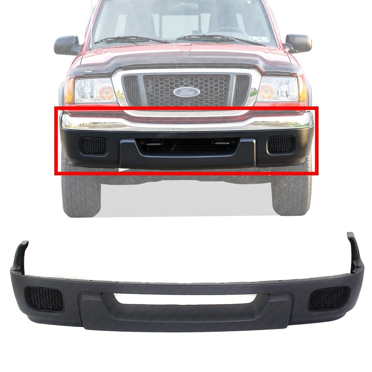 Front Bumper Lower Valance Panel Textured For 2004-2005 Ford Ranger 4WD