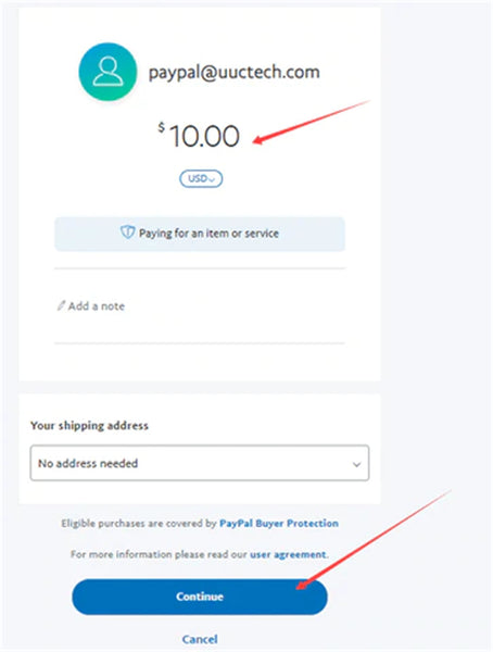 Enter the send amount & finish the payment