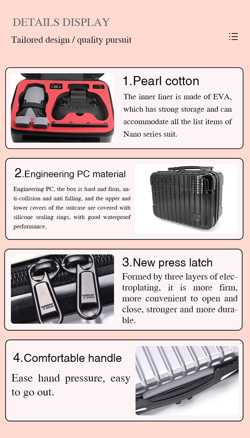 details display evo suitcase