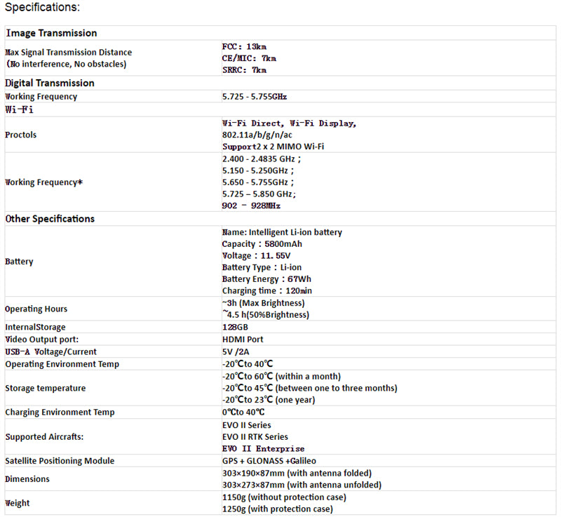evo 2 controller specifications