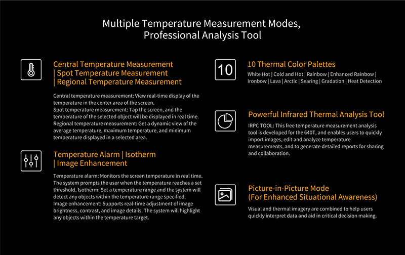 multiple temperature measurement modes professional analysis tool