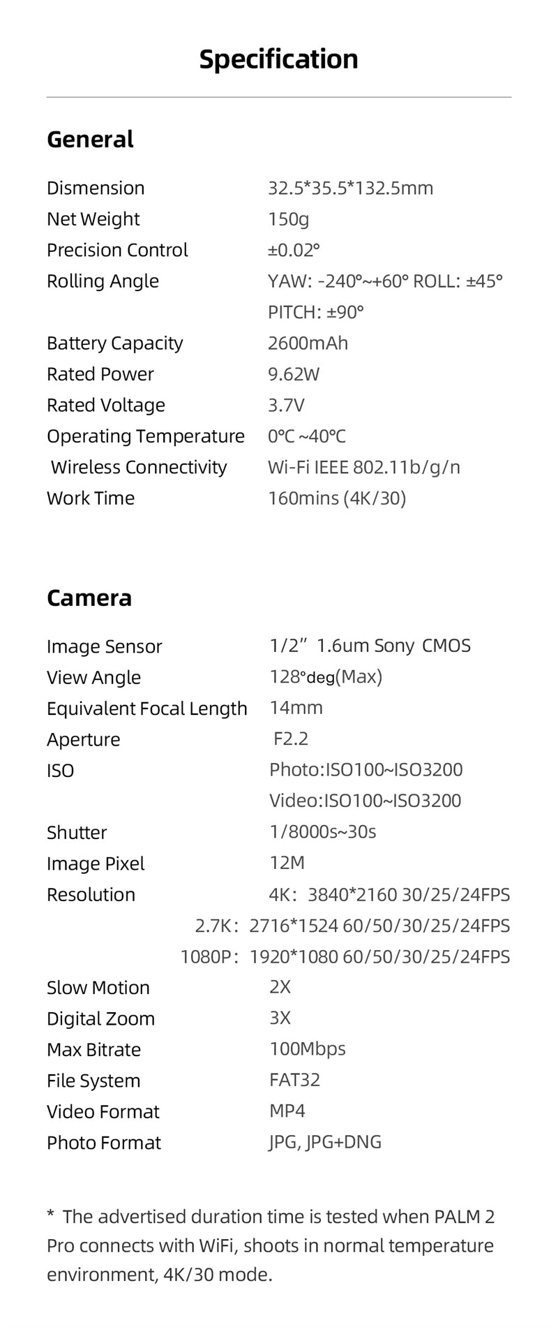 specification