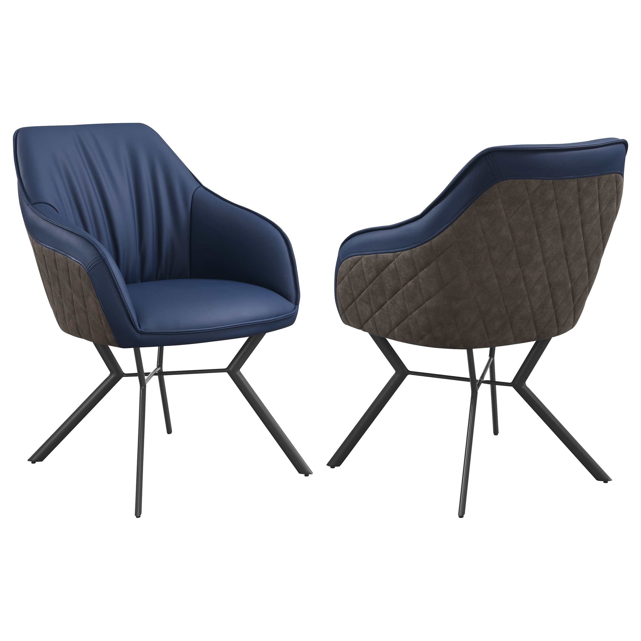 Mayer Blue & Brown Side Chair (Set of 2)