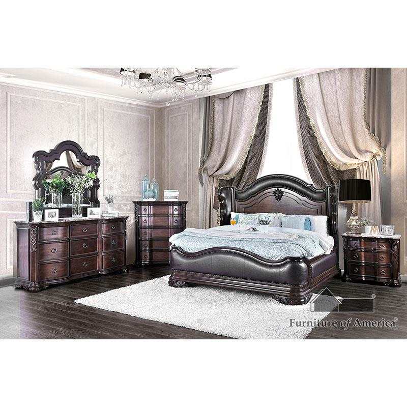 Arcturus Brown Cherry 5 Pc. Queen Bedroom Set w/ Chest