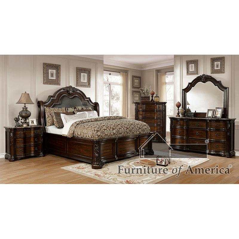 Niketas Brown Cherry/Espresso 5 Pc. Queen Bedroom Set w/ 2NS