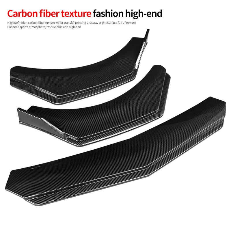 High Quality For Audi A3 2014-2022 Car Front Bumper Splitters Lip Body Kit Spoiler Side Skirts Extensions Rear Wrap Angle Carbon