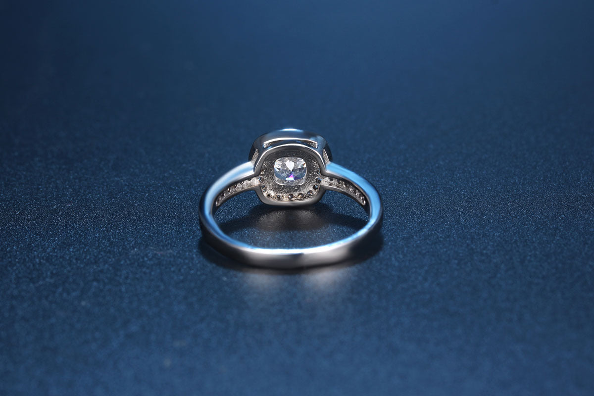 Silver plated zircon ring