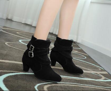 High Heels Leather Ankle Boots