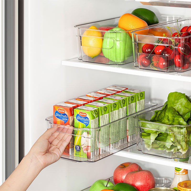 6pcs Refrigerator Organizer Storage Set Plastic Transparent Storage Box