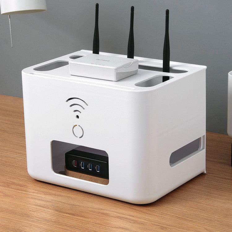 Simple Wall-mounted Desktop Router Storage Box