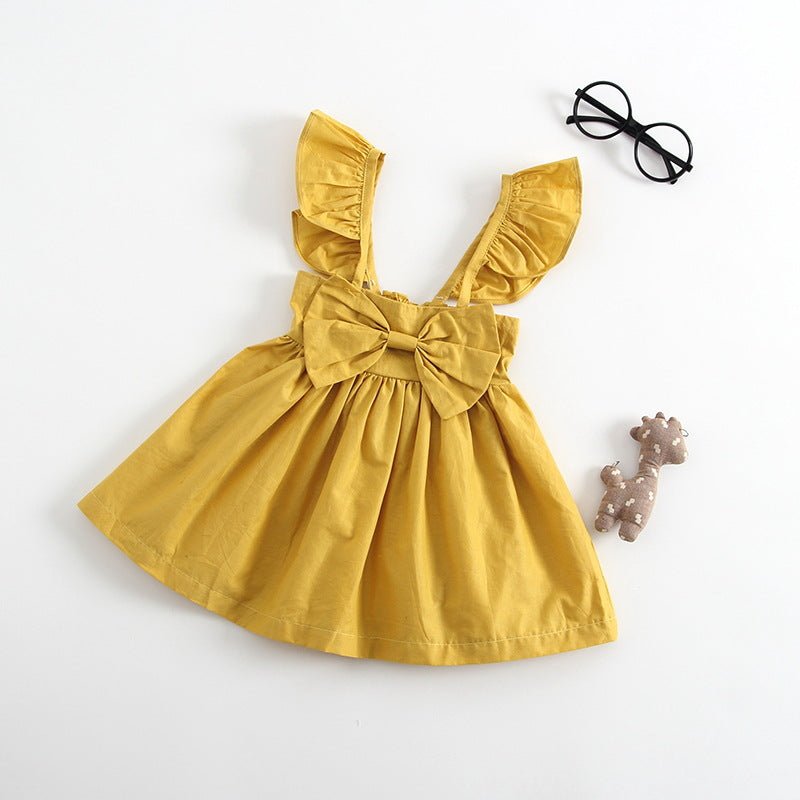 Fly sleeve bow dress