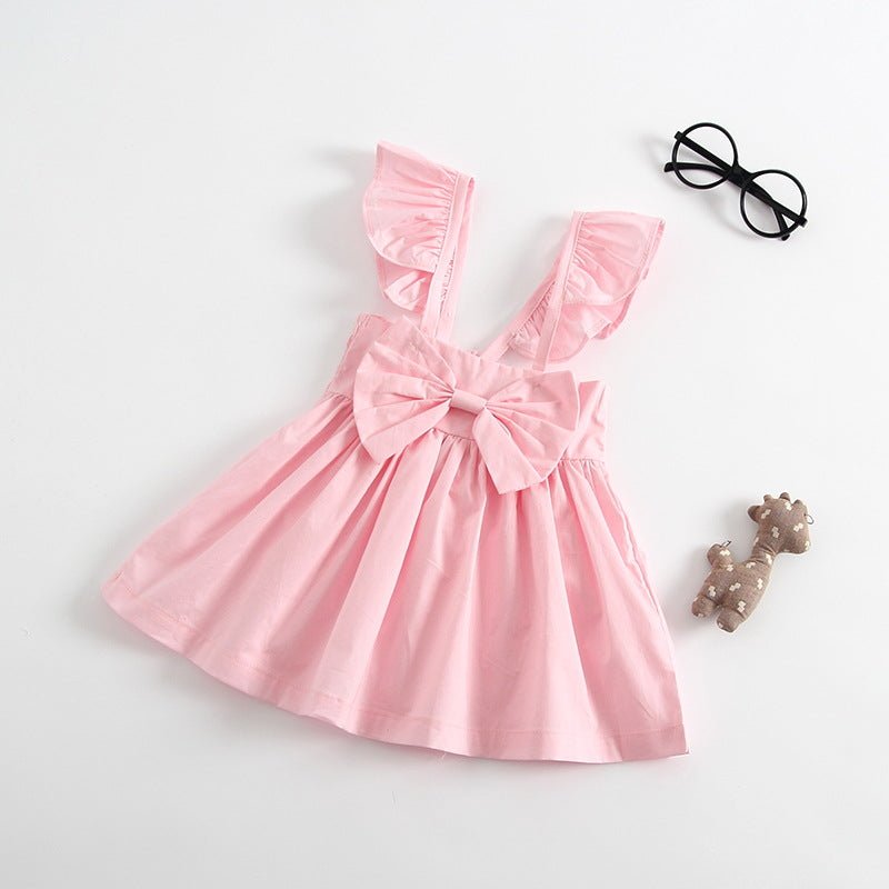 Fly sleeve bow dress