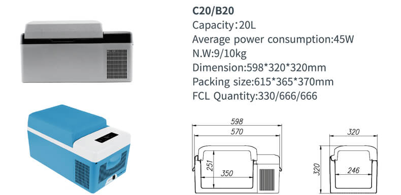 Alpicool C20/B20 LG Compressor Car Cooler, Truck Fridge Detail 4