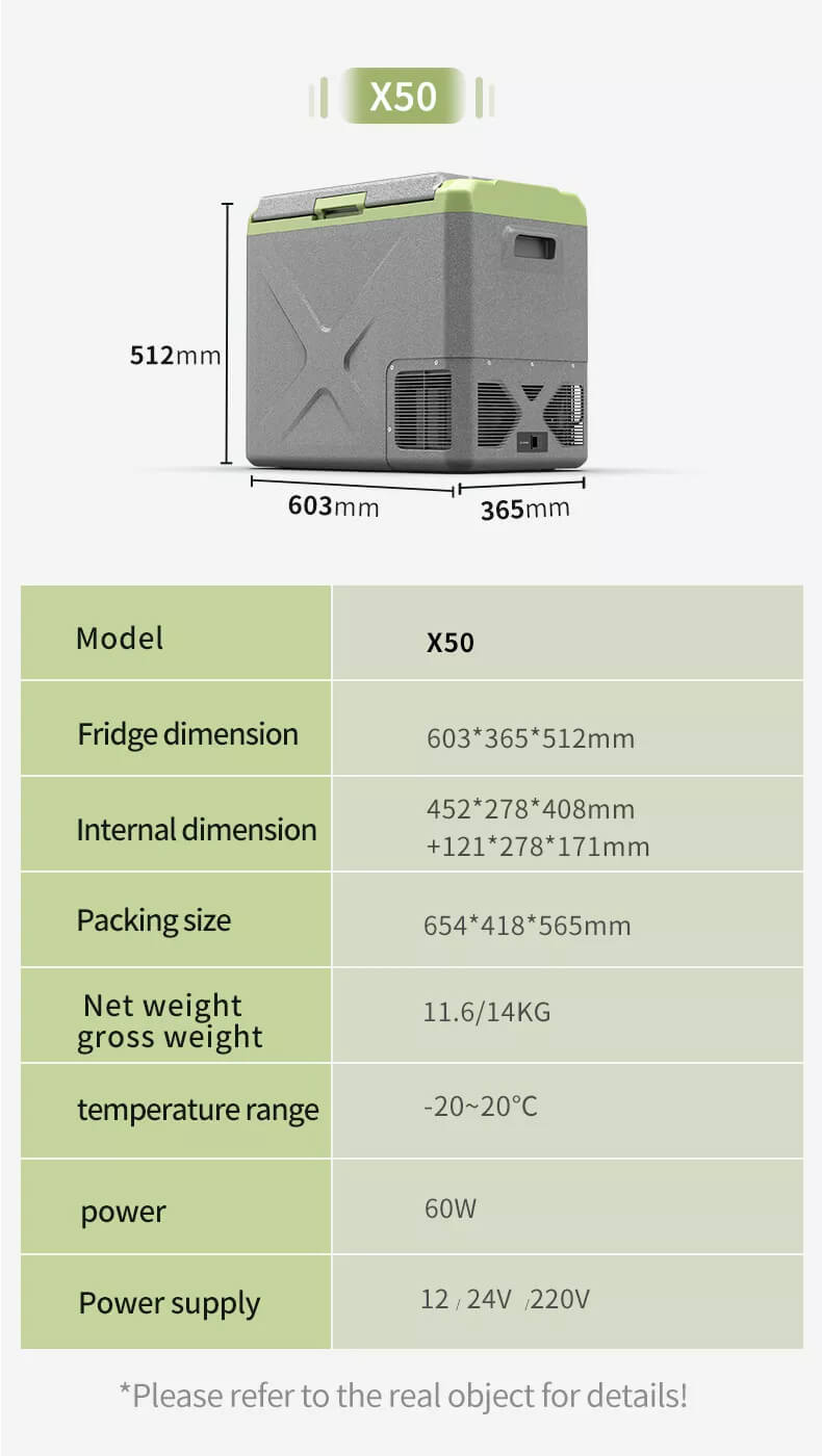 Alpicool X50 Mini Cool Box - New Car Fridge for Camping Outdoors, Trucks, Household Camper Freezer Detail 7