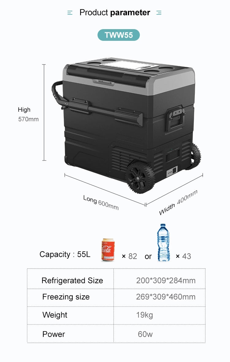 Alpicool TWW55 55L RV/Truck Outdoor Camping Refrigerator Details 2