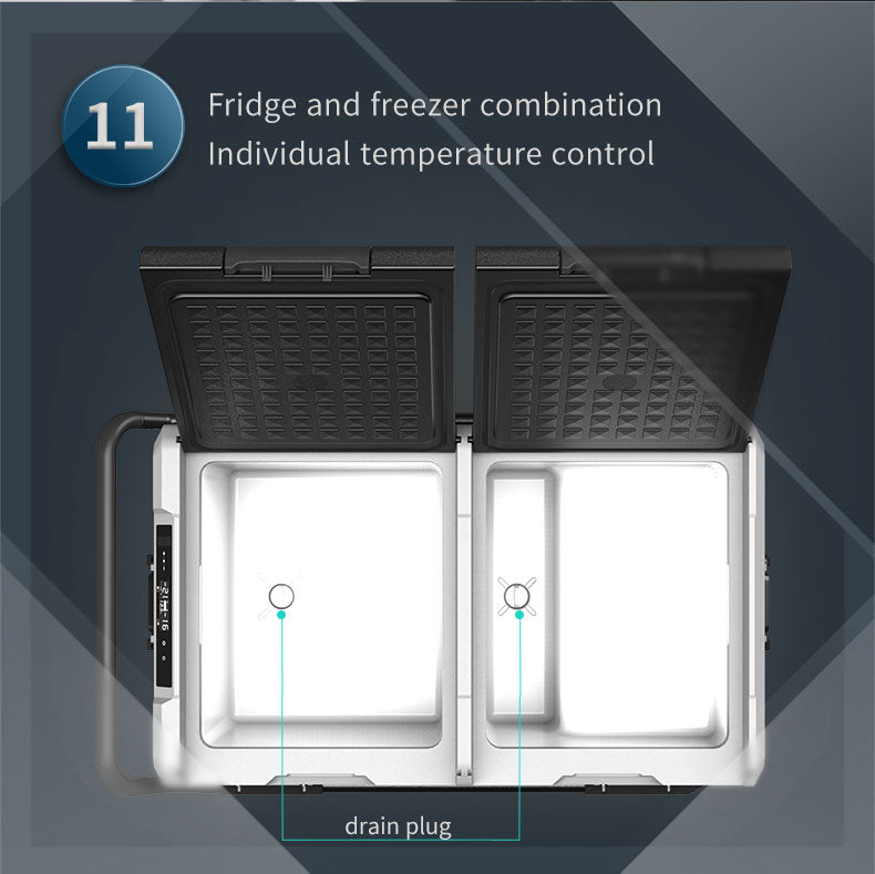 Dual-temperature control family outdoor camping freezer and car refrigerator Details 11