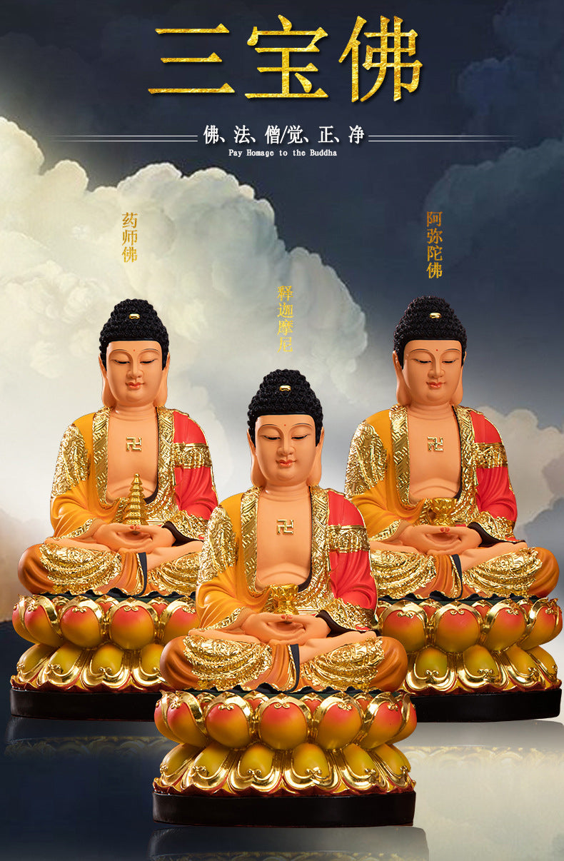 Namo Shakyamuni Buddha Statue for Home, Colorful Resin Material, Offerings Product Details Description Introduction-1