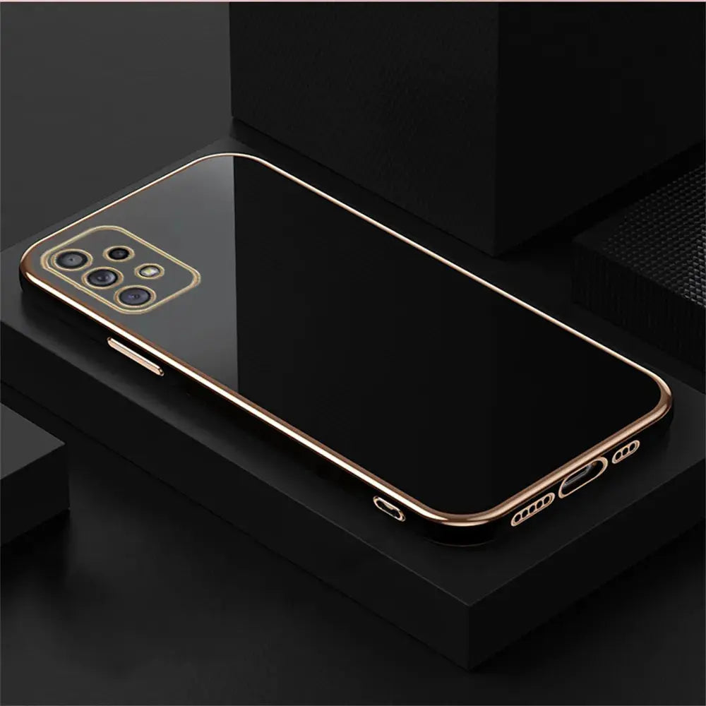 Glossy Phone Case, Metal Plate Phone Case For Samsung Galaxy A52 A52s A72 A22 A53 A73 A33 A23 A32 4G 5G A51 A71 M32 Silicone Protector