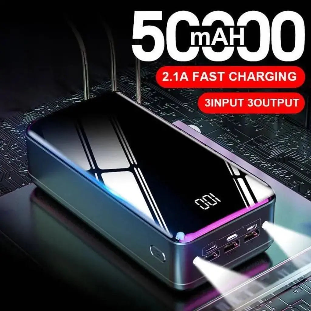 Power Bank Portable Charger 50000mAh, LED Digital Display With flashlight