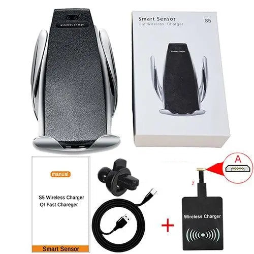 Wireless Car Phone Charger S5 Automatic Clamping Fast Charging Phone Holder Mount