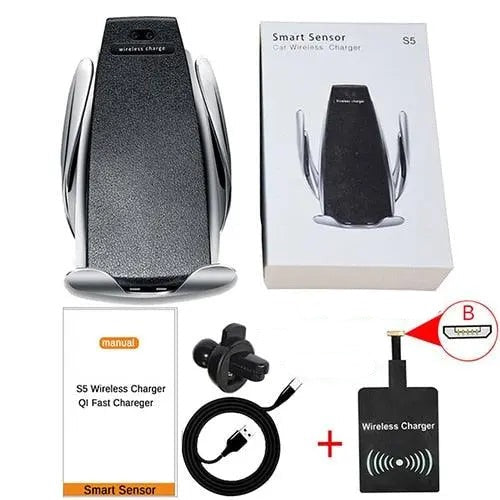 Wireless Car Phone Charger S5 Automatic Clamping Fast Charging Phone Holder Mount