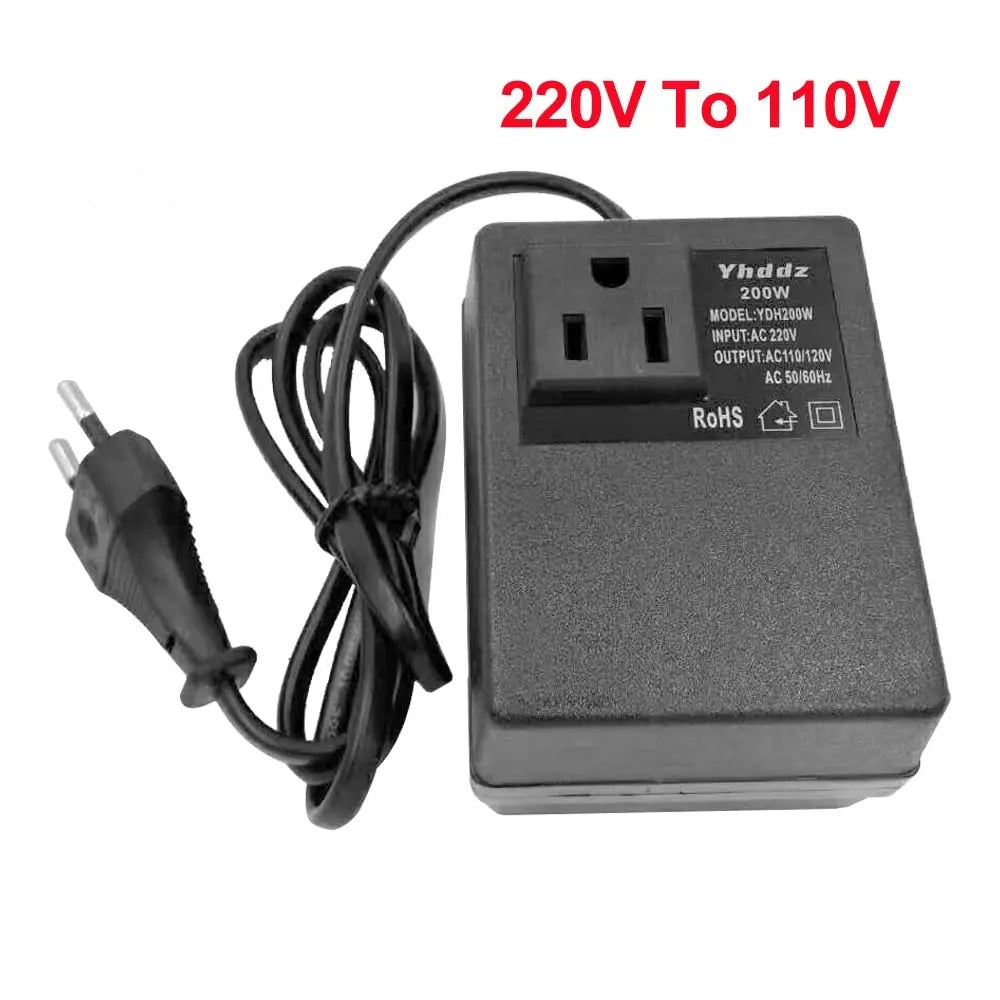 200W Voltage Converter From 220V To 110V Inverter Transformer Travel Adapter EU/US/UK Plug
