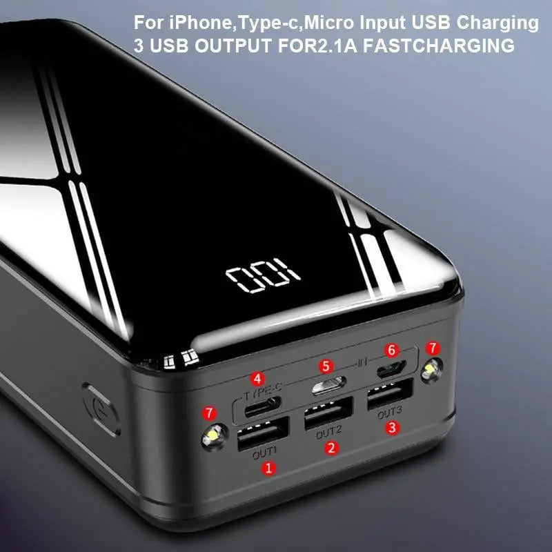 Power Bank Portable Charger 50000mAh, LED Digital Display With flashlight