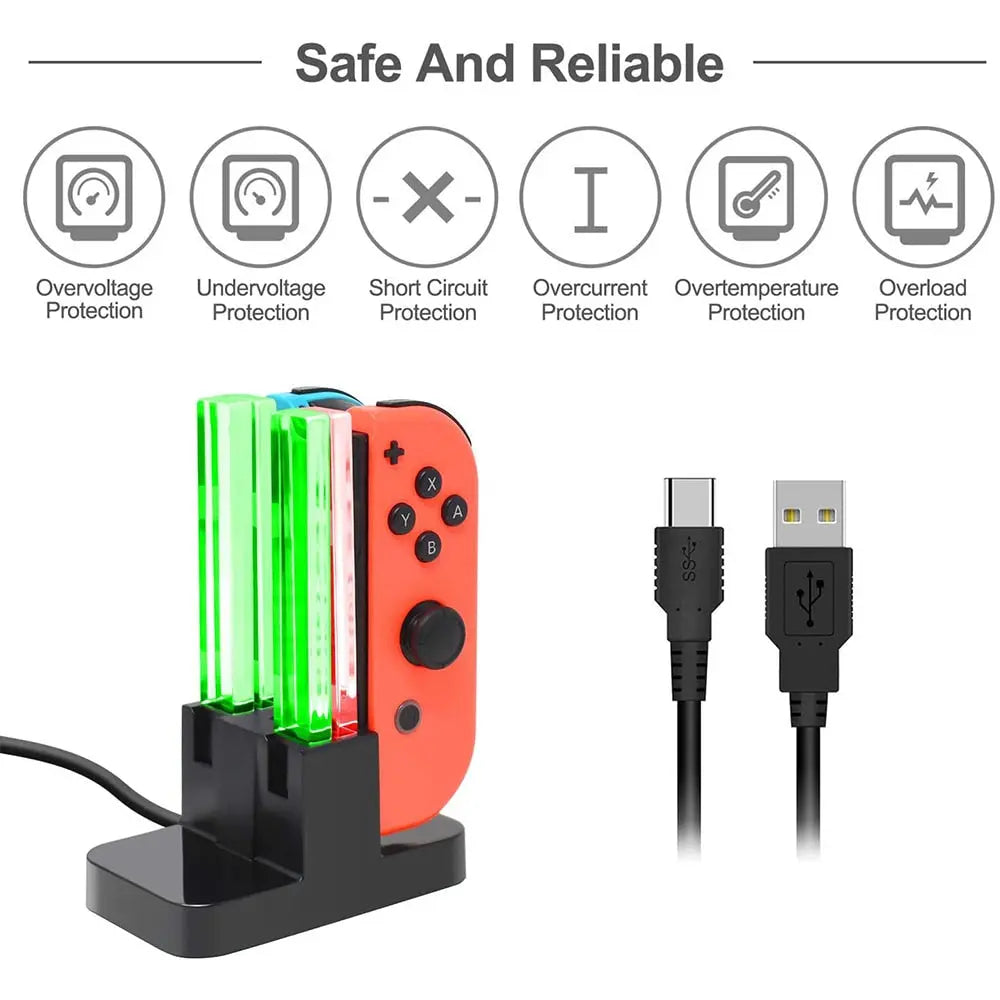 Nintendo Switch Charger Controller LED Indicator Charging Dock Station for Nintendo Switch OLED Accessories