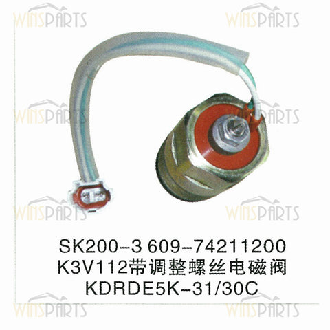 2436R884F1 609-74211200 2436R884F3 2436R884F4 Kawasaki Bomba hidráulica Válvula solenoide Kobelco SK200LC SK200-3 SK120LC-3 SK100 Excavadora Repuestos