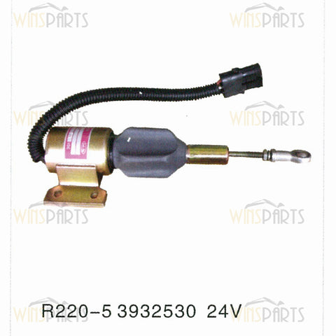 3932530 SA-4756-24 Válvula solenoide de corte de combustible para motor diésel CUMMINS 5.9L 6BT, solenoide de apagado, repuestos para excavadoras Hyundai R220LC-5 R210-5 R200-5