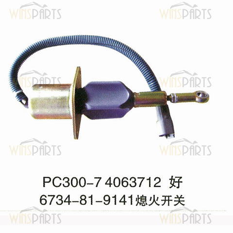 4063712 6734-81-9141 SA-5030-24 Cummins 6CT 8.3L BOMBA DE COMBUSTIBLE Válvula solenoide de apagado Apagado Komatsu PC300-7 PC360-7 Piezas de excavadora