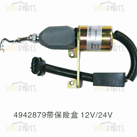 4942879 Válvula de cierre de combustible de parada de llama Cummins, conjunto de solenoide B3.9L 4B 4BT 4BTA 4BTAA B5.9L 6B 6BT, piezas del motor