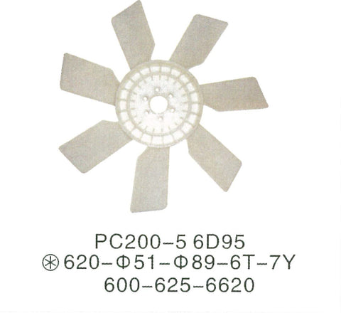 600-625-6620 6006256620 Komatsu S6D95L-1 S6D105-1 SAA6D95LE-1 ENGINE Fan Blade For FAN COOLING Excavator Parts