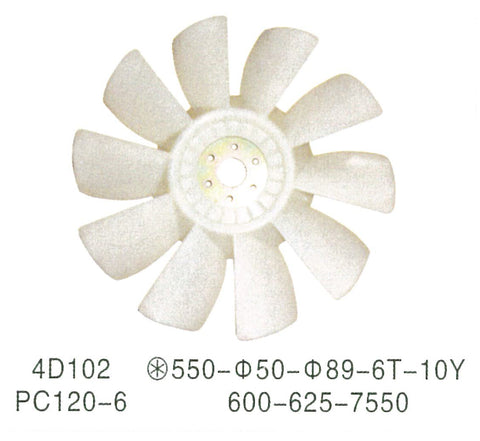 600-625-7550 6006257550 Komatsu S4D102E-1 S4D102E 6D102 ENGINE Fan Blade For FAN COOLING PC120-6 PC160LC-7 PC180LC-7 PC160LC-8 Excavator Parts