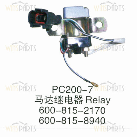 600-815-2170 6008152170 Starter Relay Switch Relays With Harness plug KOMATSU PC200-6 PC220-6 PC220-7 PC60-7 PC200-7 Excavator Spare Parts