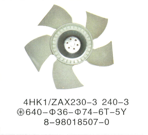 8-98018507-1 8-98018507-0 8980185071 8-980185070 ISUZU 4HK1 ENGINE Fan Blade FAN COOLING Hitachi ZX200-3 ZX210-3 ZX225US-3 ZX240-3 ZX270-3 ZX280L-3 Excavator Parts