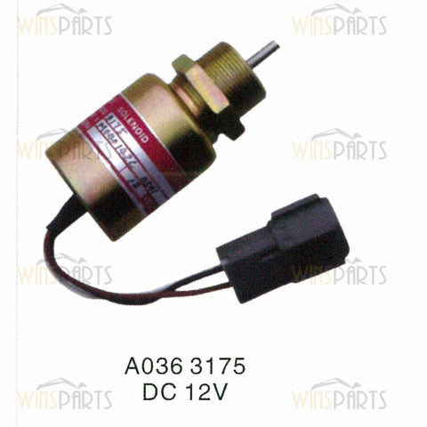 A036-3175 SA-3725-12 MAX 28 Diesel Engine Fuel Shutoff Solenoid Valve Flameout Solenoid Excavator Spare Parts