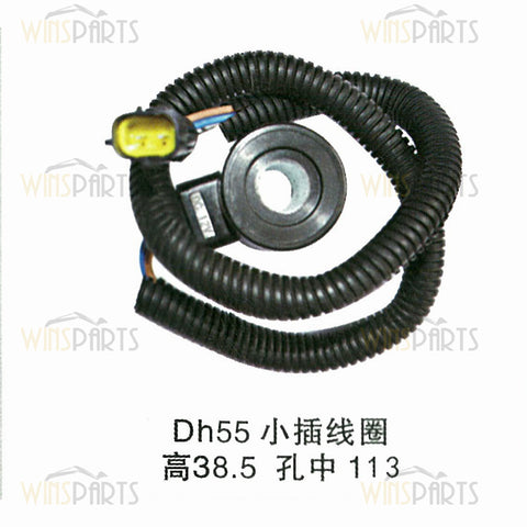 DH55 Hydraulic Solenoid Valve Coil Hyundai Doosan Daewoo R55 Excavator Spare parts