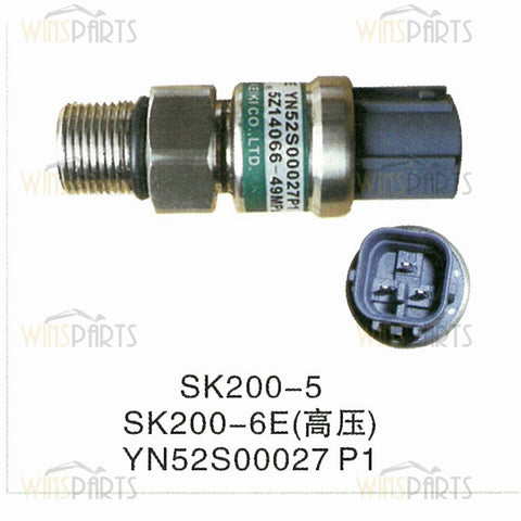 LS52S00027P1 NANGANO KEIKI 49MPA Sensor de alta presión Kobelco SK200-6 SK200-5 SK450-6E Repuestos para excavadoras