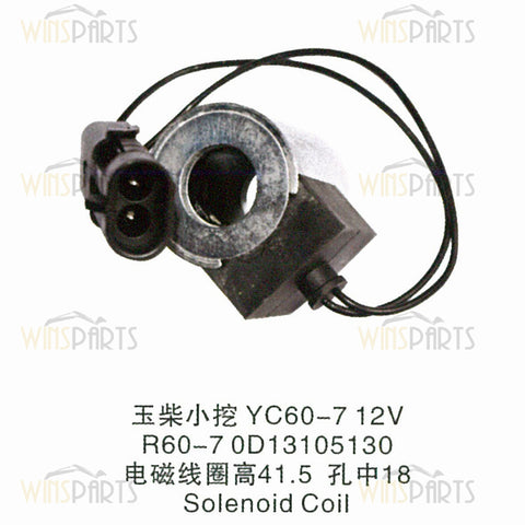 Bobina de válvula solenoide hidráulica YUCAHI de 12 V para excavadoras Hyundai, Doosan y Daewoo de China.
