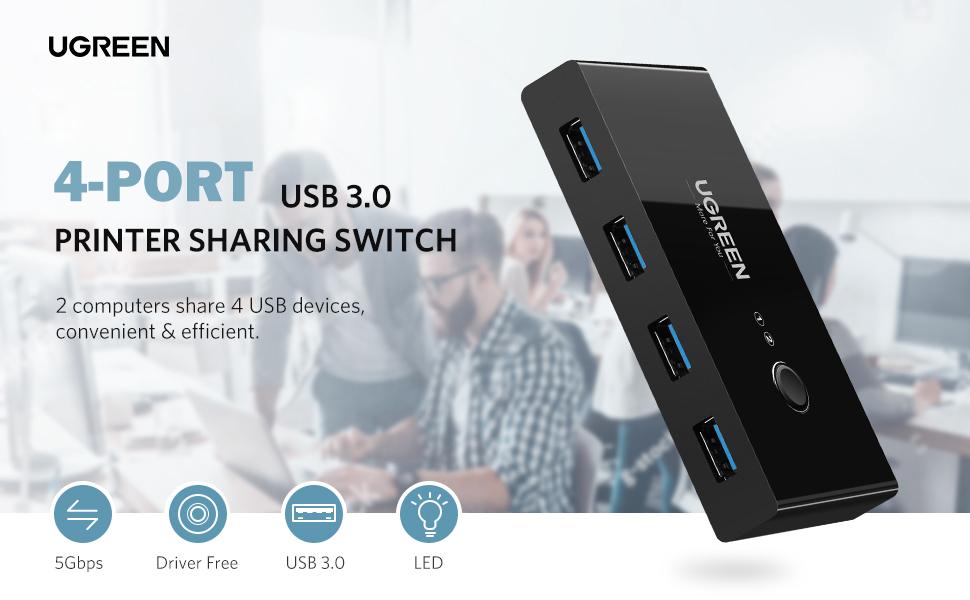 DataBlitz - UGREEN 4-Port USB 3.0 Sharing Switch Box