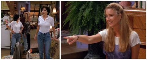 Monica and Phoebe in white t shirt