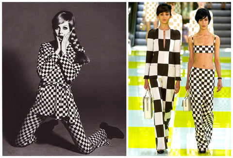 Checkerboard in Twiggy and Louis Vuitton