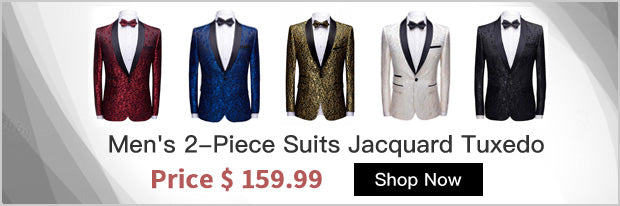 Men's 2-Piece Suits Jacquard Tuxedo Action