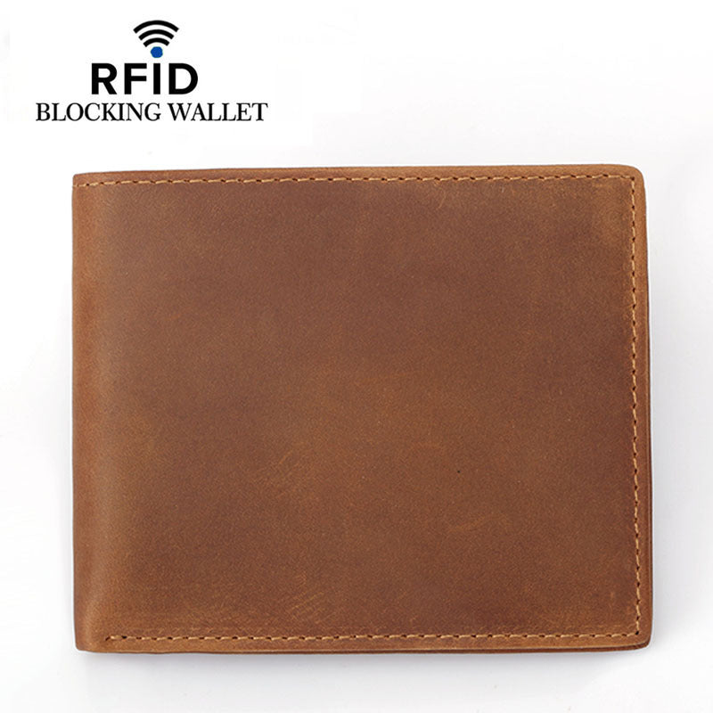 Genuine Leather Wallet, Slim Credit Card Wallets RFID Protection