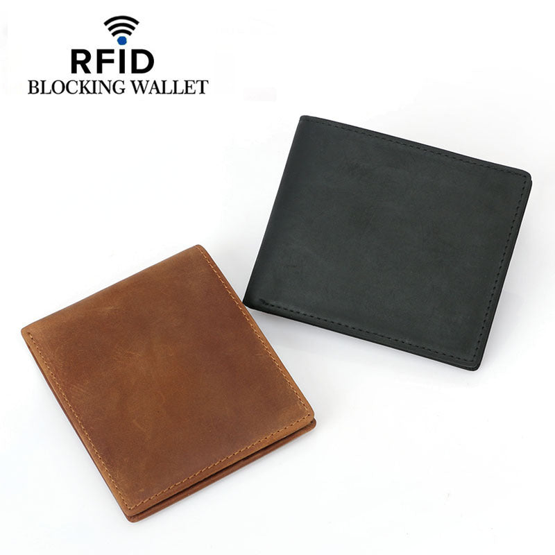 Genuine Leather Wallet, Slim Credit Card Wallets RFID Protection