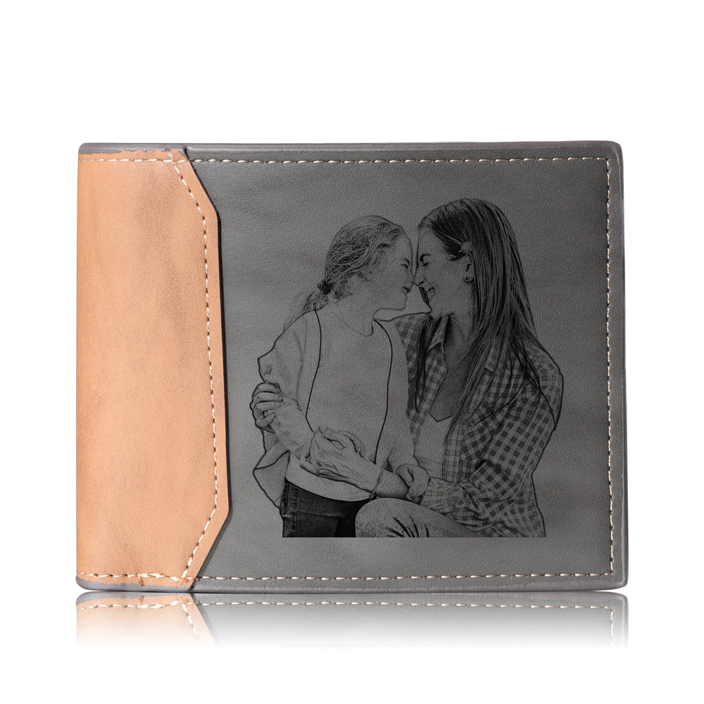 Engraving Personalised PU Leather Money Clip Wallet, Gift