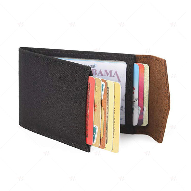 Vintage Leather Slim Card Holder Wallet, Front Pocket RFID Blocking, Safety Privacy Security