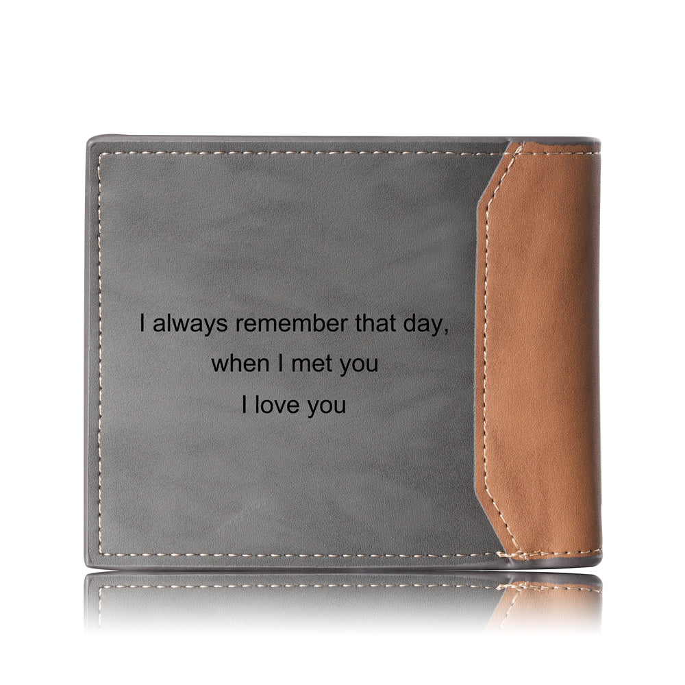 Engraving Personalised PU Leather Money Clip Wallet, Gift